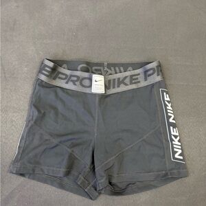 Nike Women's Gray and Black Athletic Shorts